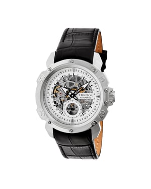 Reloj automático Heritor Conrad esqueleto con correa de cuero