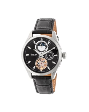 Reloj automático Heritor Sebastian semiesqueleto con correa de cuero