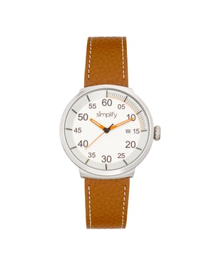Simplifique el reloj 7100 con correa de cuero y fecha
