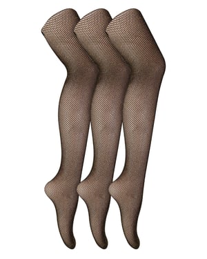 3 Pares Multipack Mallas de Red para Mujer | Snob de Calcetines | Medias con Estilo Ideal para Fiesta de Baile - Negro / Oro