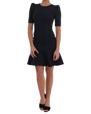 Vestido mini de campana negro y azul de Dolce & Gabbana