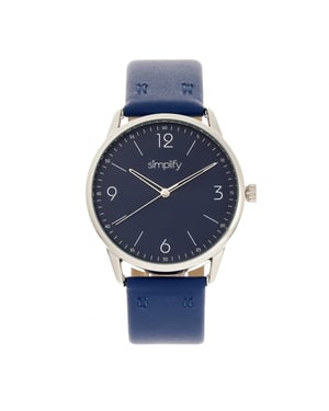 Simplifique el reloj con correa de cuero 6300