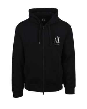 Sudadera con capucha de cremallera completa Armani Exchange Jersey Negra