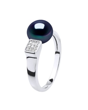 Joyería de perlas de agua dulce ajustable de anillo 9-10 mm dorado 925