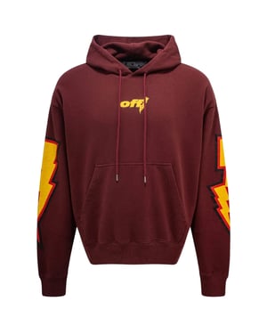 Off-White Thunder Stable Skate Fit Burgunderroter Kapuzenpullover