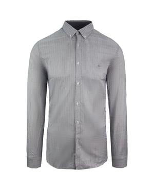 Lacoste Slim Fit Oxford Mens Gray Woven Camiseta