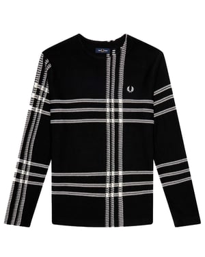 Suéter De Tartán Negro Fred Perry