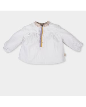 Blusa manga larga y cuello estilo mao 3045W17 niña