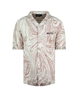 Nicce Camisa Manga Corta Estampada Ash Hombre Rosa Blanca 211 1 07 02 0338
