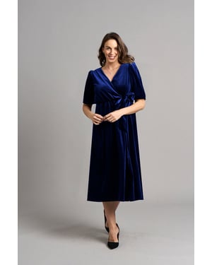 Vestido de terciopelo Tanya - Azul