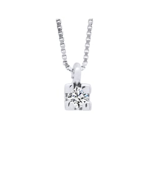 Collar Solitair de diamantes 0.05 CTS Oro blanco