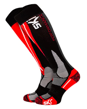 Calcetines Técnicos de Esquí | COMODO | Calcetines de snowboard hasta la rodilla de alto rendimiento | Hombre y Mujer - Rojo