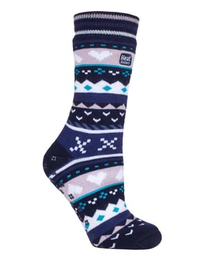 Calcetines térmicos antideslizantes de invierno Fairisle para mujer