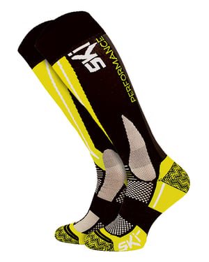 Calcetines Técnicos de Esquí | COMODO | Calcetines de Snowboard hasta la rodilla | Hombre y Mujer - Amarillo