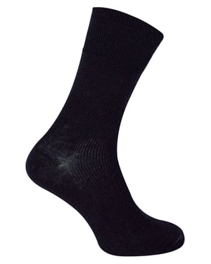 Calcetines Diabéticos de Lana para Hombre en Negro | Dr.Socks | Extra Wide Ribbed Seamless Merino Wool Socks - Black