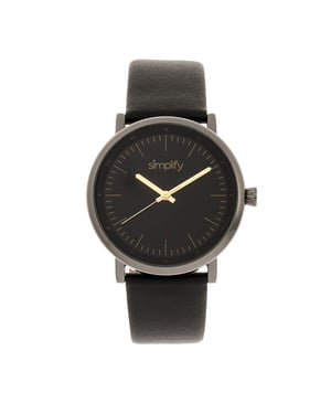Simplifique el reloj con correa de cuero 6200