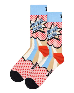 Calcetines Mamá | Calcetines Happy | Calcetines Super Mamá | Regalos para Mamá - Rojo