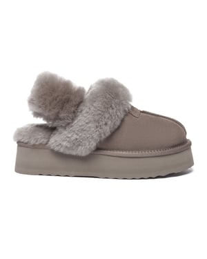 EVER AU Mujer Pantuflas De Piel Con Dos Correas Removibles - Fantail