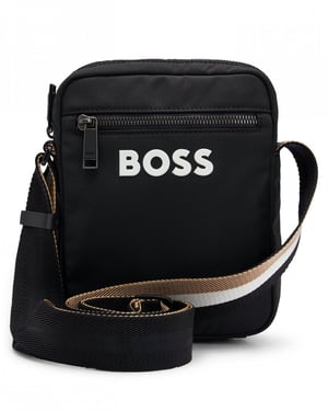 BOSS Orange Catch 3.0 Bolsa Bandolera para Hombre con Correa de Raya Distintiva