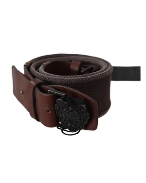 Cinturón de cintura ancha de cuero marrón oscuro para mujer de Ermanno Scervino con hebilla amplia