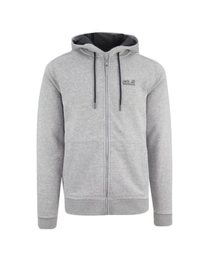 Jack Wolfskin logo para hombre chaqueta de pista gris