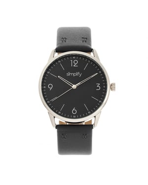 Simplifique el reloj con correa de cuero 6300