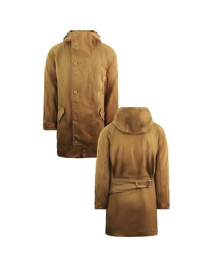 Chaqueta de parka marrón para hombres de Lacoste Twill