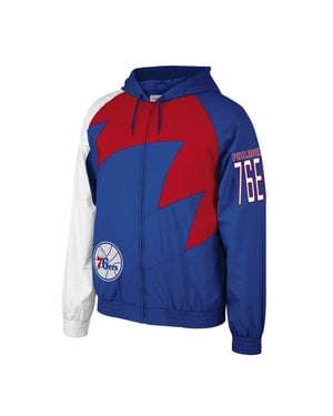 Chaqueta Mitchell & Ness Shark Tooth Philadelphia 76ers para hombre