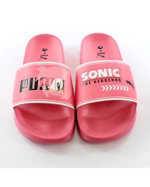 PUMA SEGA Leadcat FTR Sonic Jr Slide Slip on Junior Flip Flop Pink 372342 02