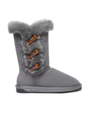 EVER AU Botas altas con botones de cuerno para mujer - Ashy