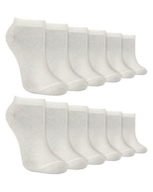 12 Pares de Calcetines de Bambú Blancos para Niños - Blanco