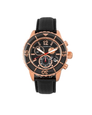 Reloj con correa de cuero y cronógrafo Morphic serie M51 con fecha