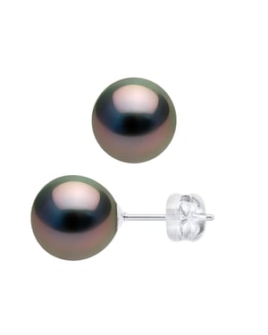 PARAS PARADOS PERLES TAHITIANAS Ronda 8-9 mm de oro blanco cautivo