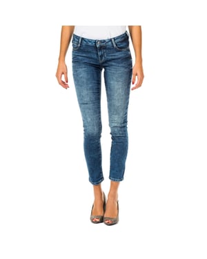 Pantalon Tejano Largo con bajos con corte estrecho 10DB50282 mujer