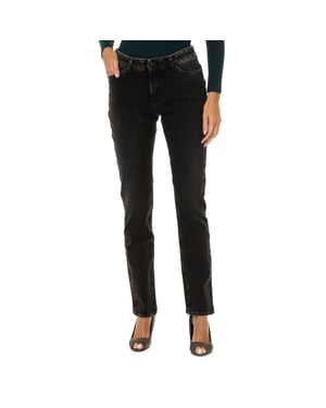 Pantalones largos tejanos efecto gastado 6Y5J18-5D26Z mujer
