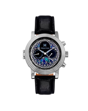 Reloj Heritor automático Legacy con correa de cuero y día/fecha