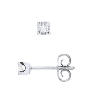 Pendientes de pernos de diamantes 0,060 CTS Oro blanco
