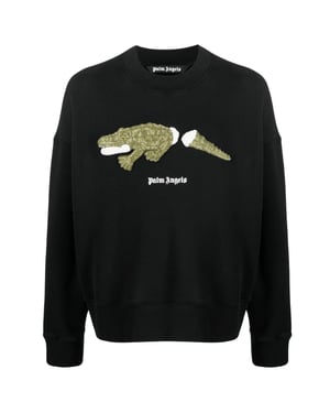 Jersey negro con logo de cocodrilo de Palm Angels
