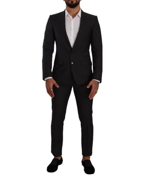 Traje de dos piezas negro MARTINI de un solo pecho para hombre de Dolce & Gabbana