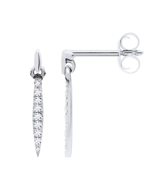 Pendientes Diamantes de joyas colgantes 0.070 CTS Oro blanco