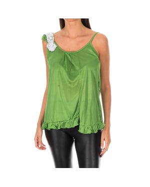 Top de tirantes finos con volante BDM0426 mujer