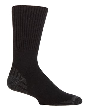 Calcetines Diabéticos para Caminar para Hombre | IOMI FOOTNURSE | Calcetines Acolchados Extra Anchos sin Costuras - Negro