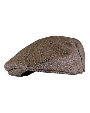 Gorra plana tradicional de lana a cuadros para hombre