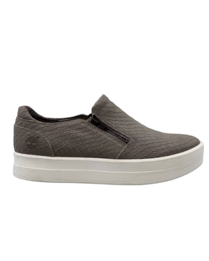 Timberland Mayliss Grey Leather Slip On Side Zips Womens Entrenadores A1FI7