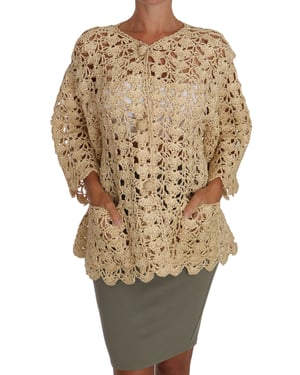 Cárdigan Beige de Dolce & Gabbana de Crochet de Raffia