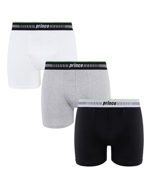 Prince Performance Range 3 Pack Black Grey White Mens Boxers MUXPR063