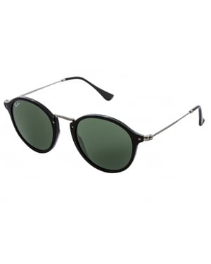 Ray-Ban Gafas de sol Round Fleck 2447 901 Negro y Plata Verde