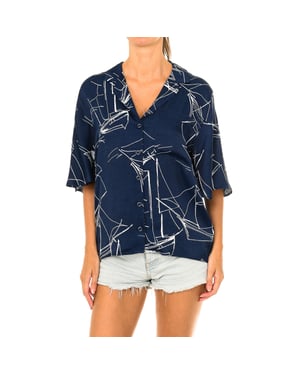 Blusa manga corta y cuello de solapa W4010021A mujer