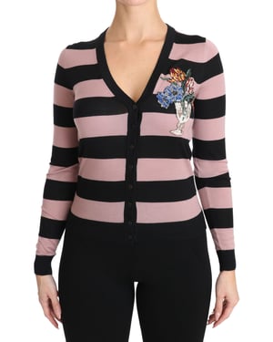 Cárdigan de Cachemira Floral Rosa de Dolce & Gabbana