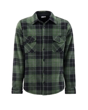 Chaqueta de invierno acolchada a cuadros para hombre | Calentadores | Camisa a cuadros de manga larga | Diseño a cuadros - Hunter / Negro